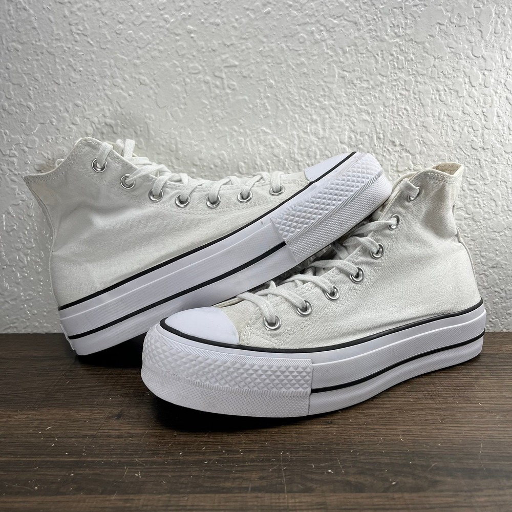 Converse Chuck Taylor All Star Lift Platform High Top Women's White Shoes - W 8 - Picture 3 of 9